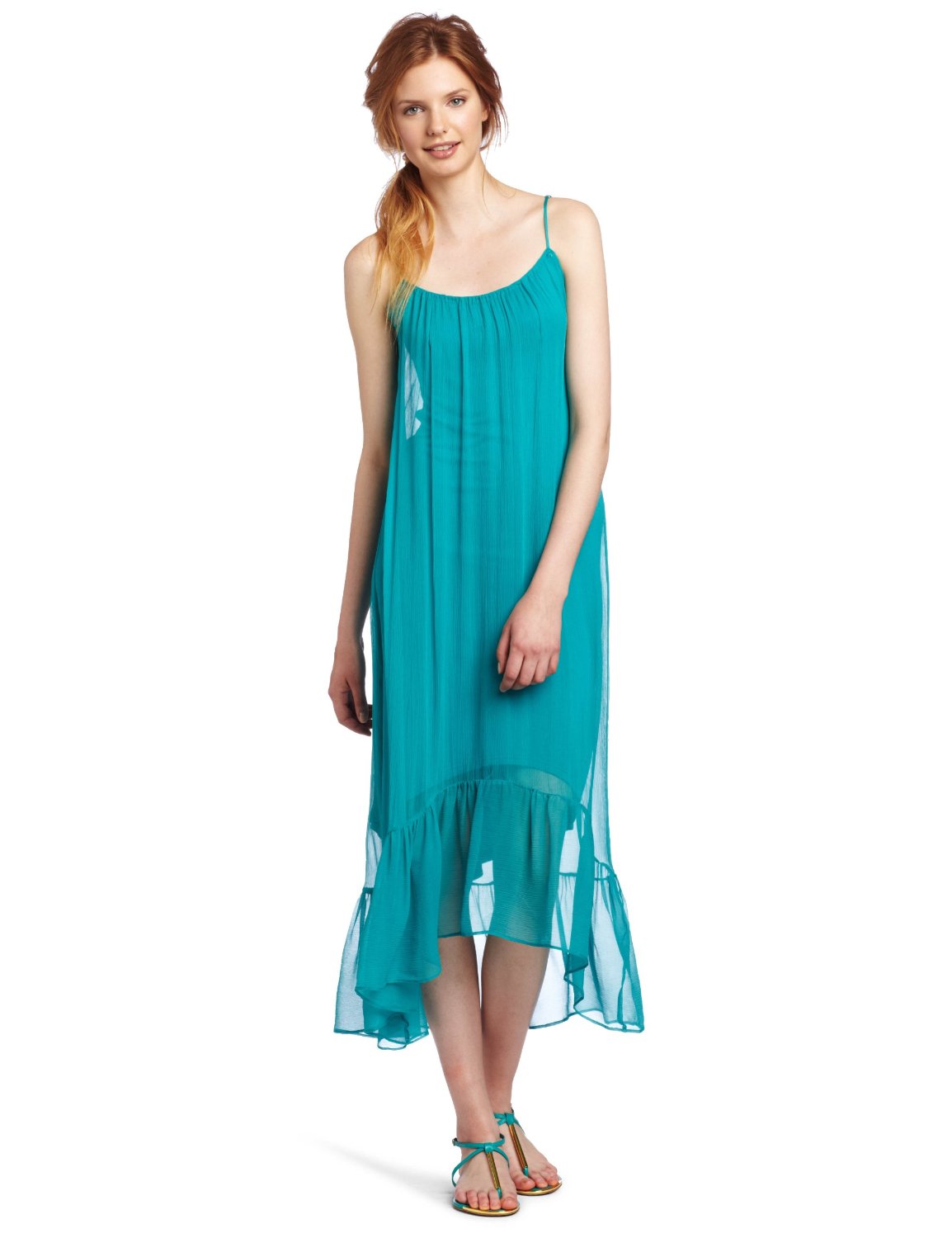 Aqua High Low Cascade Dress from Twelfth St. by Cynthia Vincent