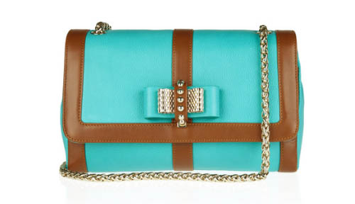 Christian Louboutin Sweet charity Turquoise and brown calf leather shoulder bag
