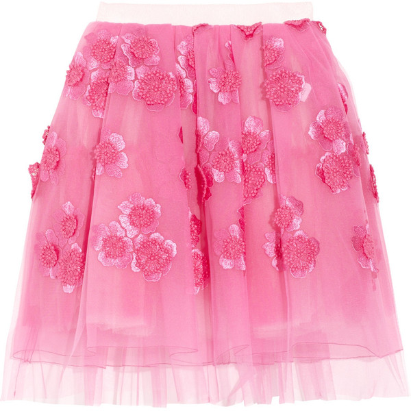 The $3	745 Marc Jacobs Embroidered pink tulle mini skirt