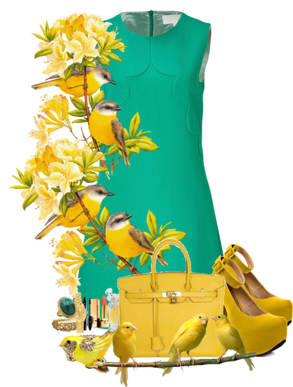 Green shoes go with a yellow dress but what about yellow shoes with a green dress?