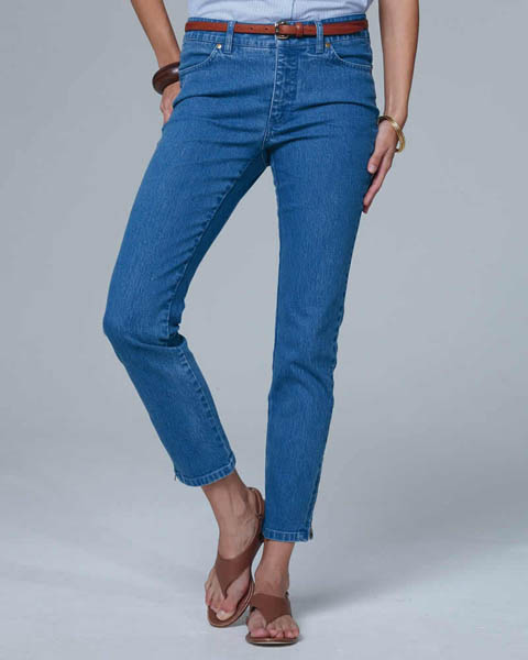 Cropped jeans ankle zip blue Pure Collection