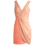 ModCloth Sand salmon color draped sleeveless v-neck Something Neutral Dress $89.99