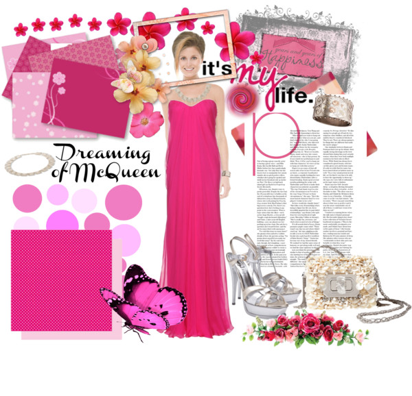 Pink Alexander McQueen Strapless gown