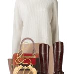 Burberry London Leather Winton Riding Boots in Chocolate Proenza Schouler sweater Neil Barrett skirt