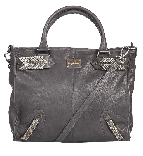 Charcoal grey leather byblos bag