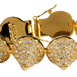 Eddie Borgo Gold Crystal Encrusted Pave Cone Crystal Bracelet