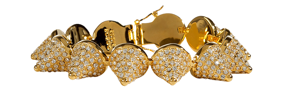 Eddie Borgo Gold Crystal Encrusted Pave Cone Crystal Bracelet