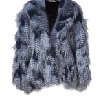 JUICY COUTURE Lapis Faux Fur And Feather Cape