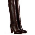 LAutre Chose Leather Tall Boots in Chestnut