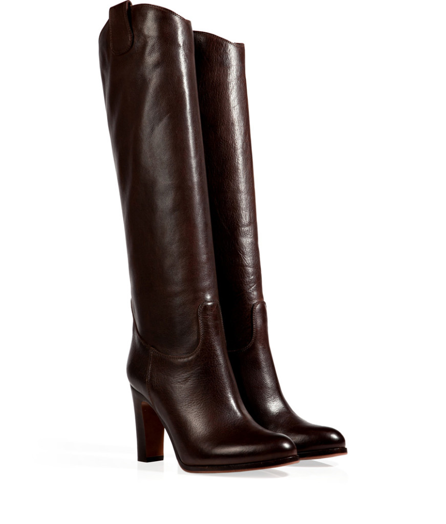 LAutre Chose Leather Tall Boots in Chestnut