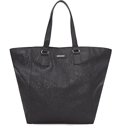 Mango textured shopper bag black