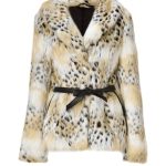 Rachel Zoe Tonal Cream Cheetah Faux Fur Macgraw Jacket