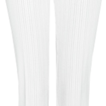 Off white striped cropped cotton trousers $59.99