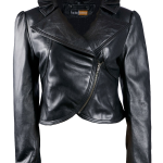 FactoryExtreme Whimsical Victorian Women’s Black Biker Leather Jacket