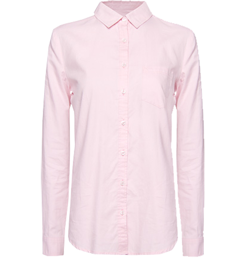 Pink Long-sleeved oxford shirt patch chest pocket