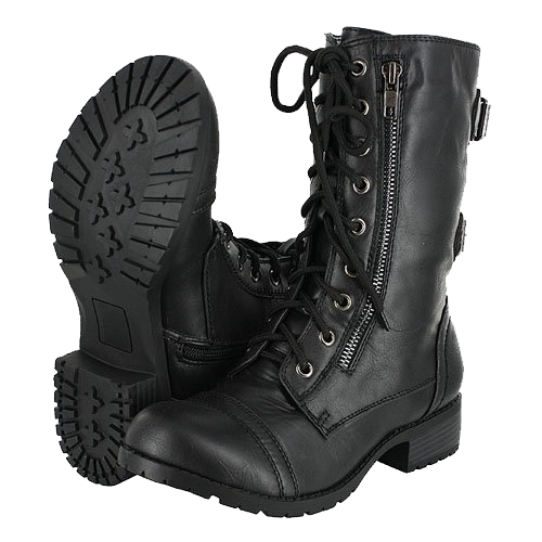 Soda women's dome black combat boots