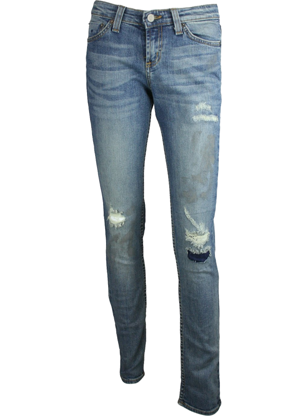 Jet By John Eshaya Womens Slim Distressed Jeans