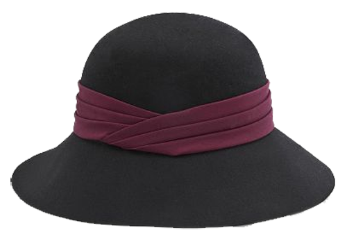 Mango Floppy wool hat with a decorative pleated band