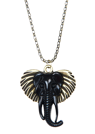Mango Necklace with snake chain and elephant head pendant