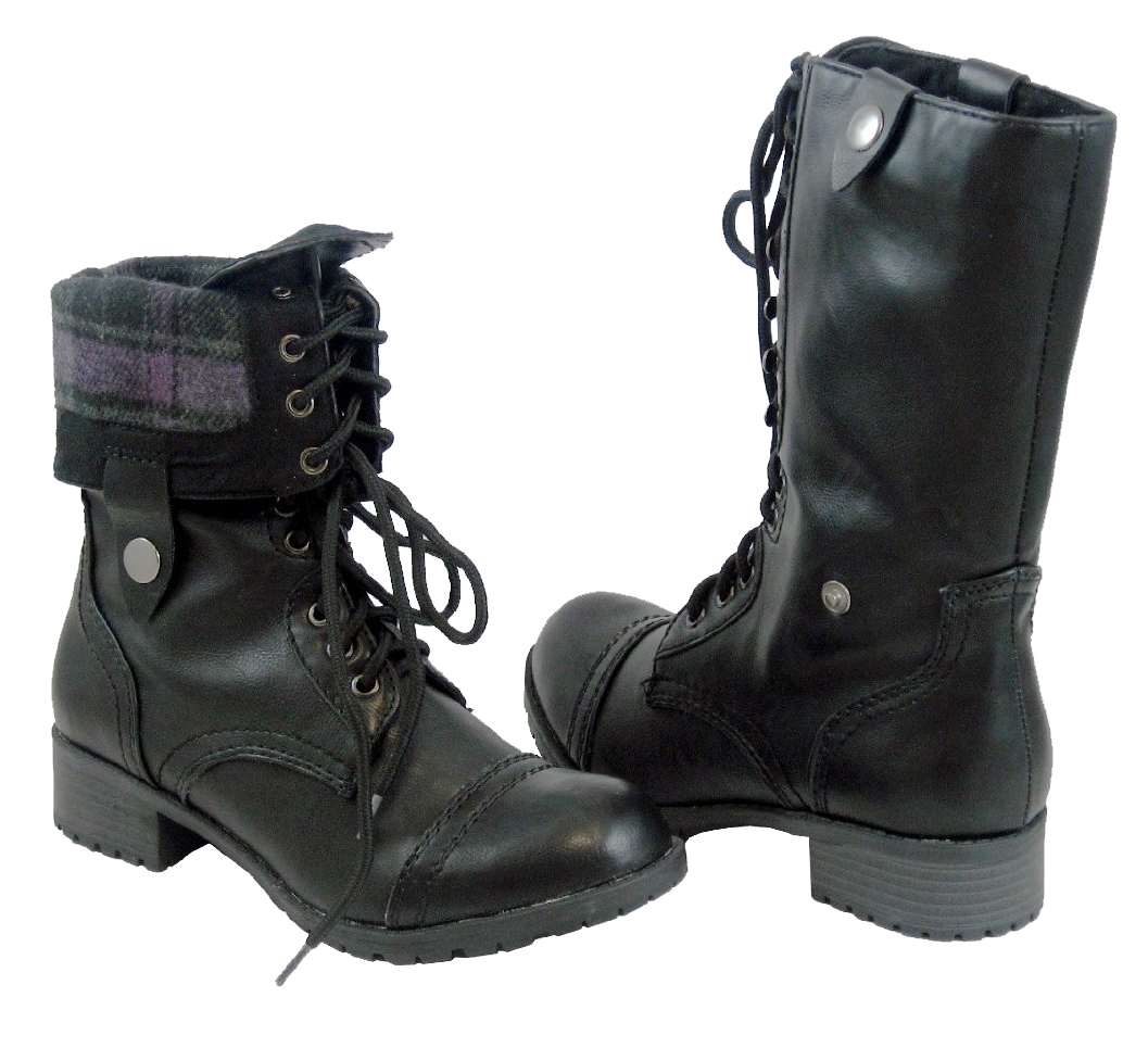 Military Combat Boot Fold-over Cuff