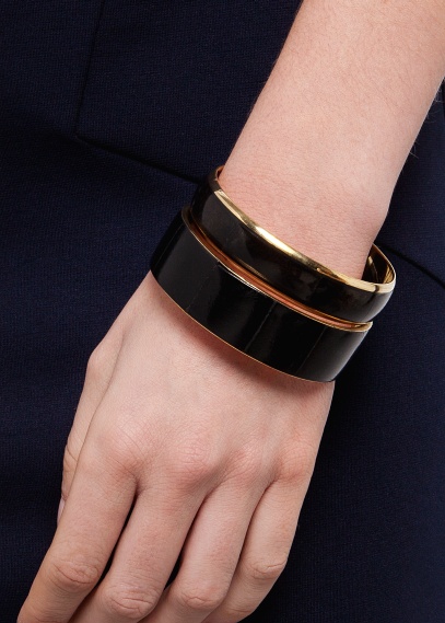 Mango black bone cuff bracelets