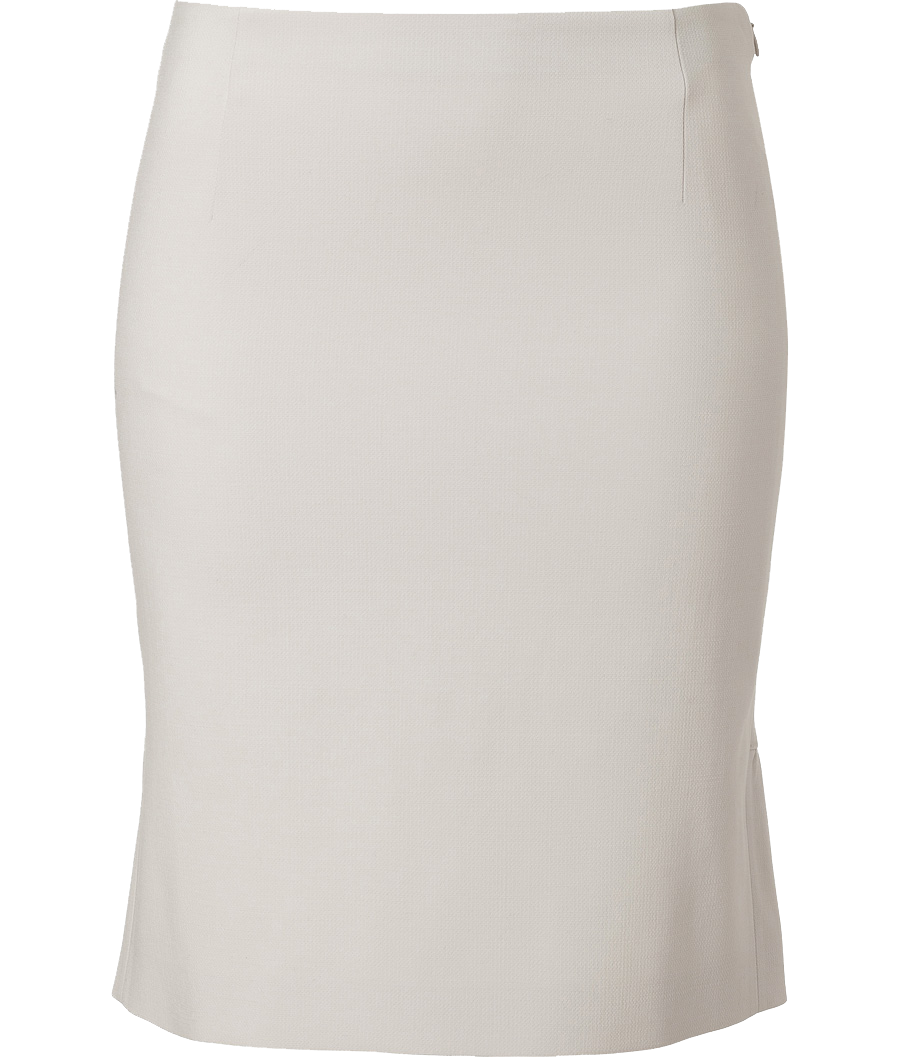 ALBERTA FERRETTI white Wool Skirt with Back Ruffle
