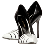Sergio Rossi black white Leather Cutout Toe Stilettos