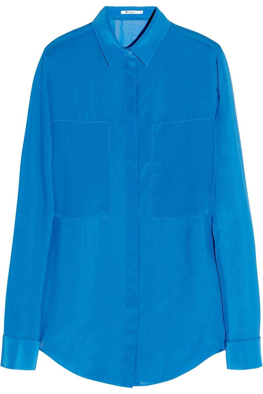 Turquoise T By Alexander Wang paneled silk blouse