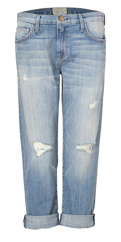 CURRENT ELLIOTT Washed Cotton Driftwood Destroy Boyfriend Jeans