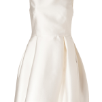 Rochas Ivory Round Collar Satin Dress