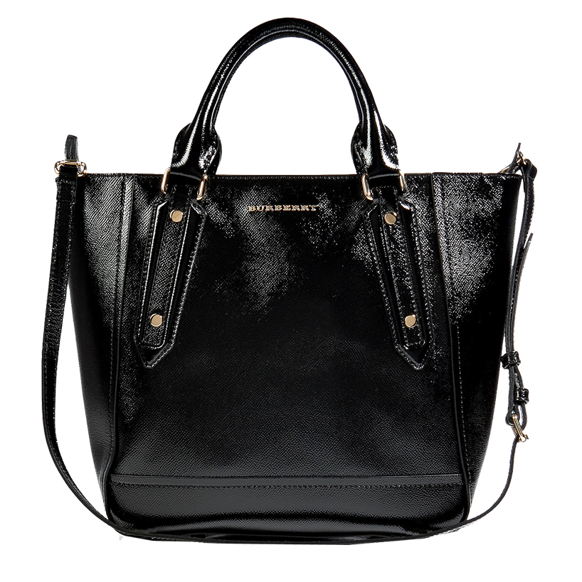 Burberry London black textured leather medium somerford tote bag