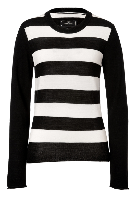 By Malene Birger black white stripe Wool Amillan Pullover sweater top