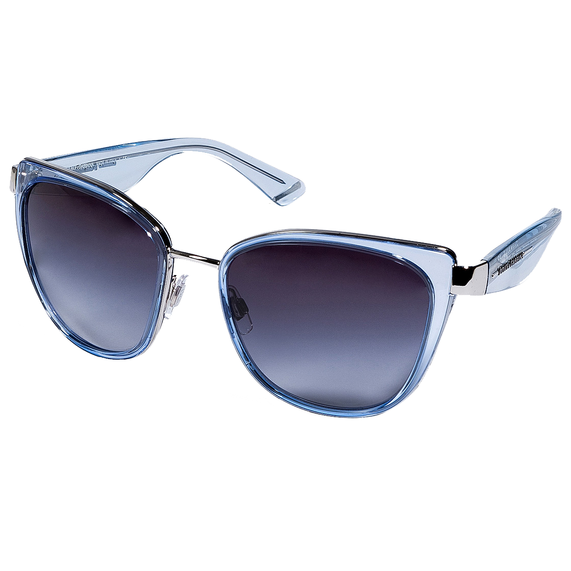 Dolce Gabbana Transparent Blue Metal Cat-Eye Gradient Sunglasses ...