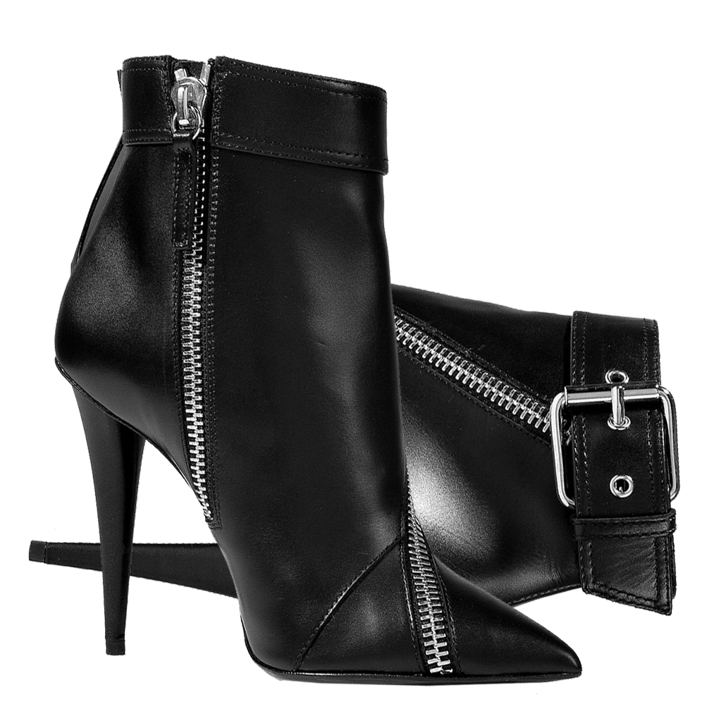 Giuseppe Zanotti black Leather Twist Zip Ankle Boots