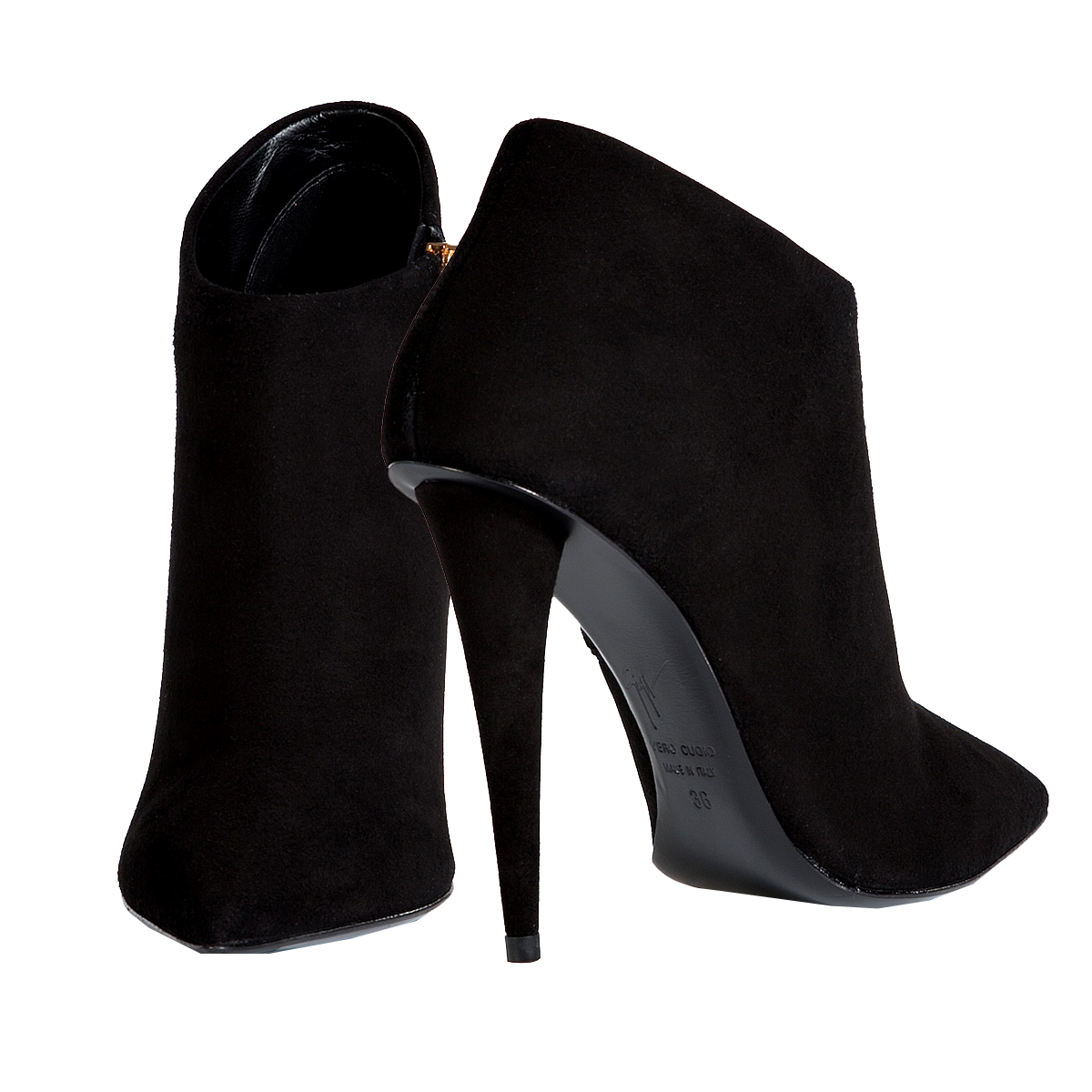 Giuseppe Zanotti black Suede Pointed Toe Ankle Boots
