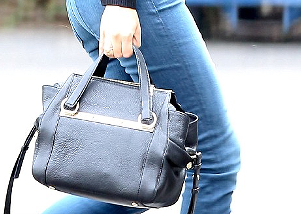 Lea Michelle Chloe Bridget Mini black leather Shoulder Bag