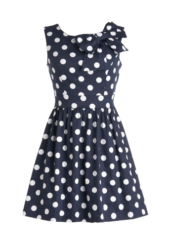 Modcloth Pennsylvania Polka Dots Dress blue white polka dot dress