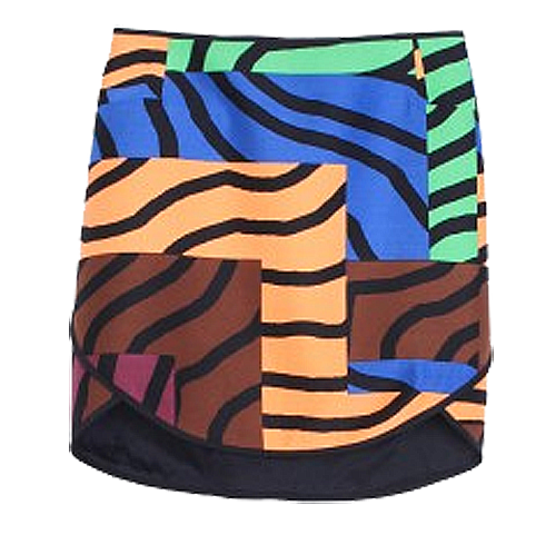 Tibi Zebra Maze Paneled Skirt