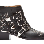 Chloe black leather silver-tone studded Susanna Suzanna ankle Boots