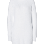 Anthony Vaccarello white Angora Blend Ribbed Turtleneck Dress