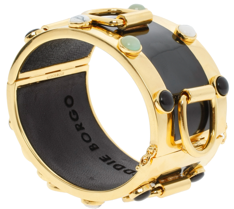 Eddie Borgo black gold Inlaid D-ring Cuff bracelet