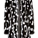 Emilio Pucci black mink white feather embellished fur coat