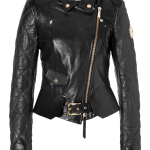 Just Cavalli black Quilted Leather Biker Jacket