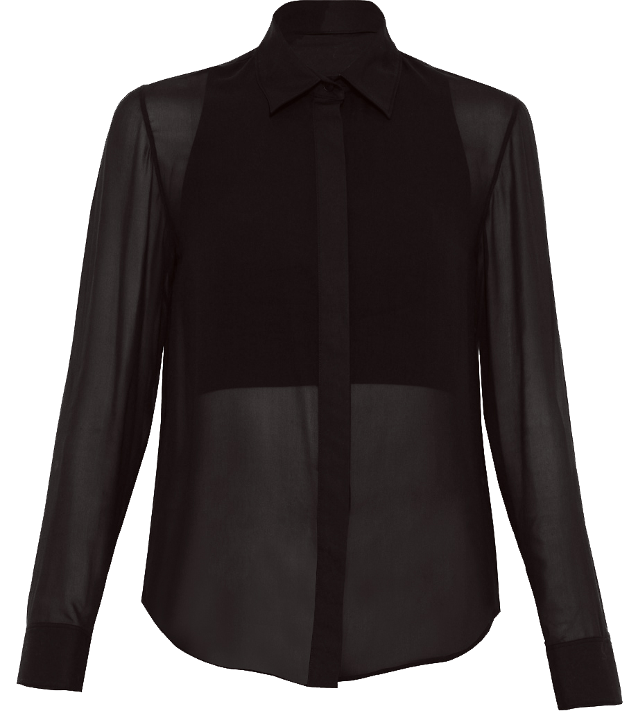 Alexander Wang double layer black silk blouse with halter style under layer