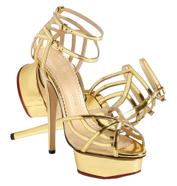 Charlotte Olympia gold Octavia sandals