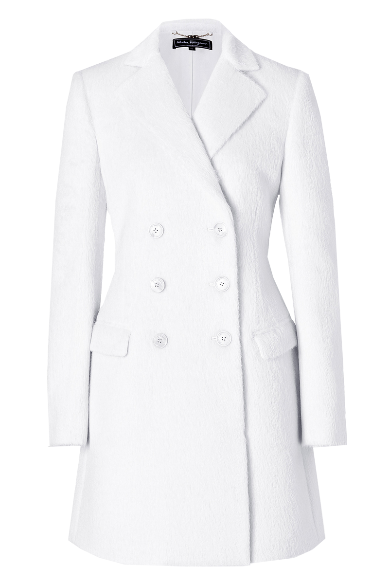 Salvatore Ferragamo white wool coat