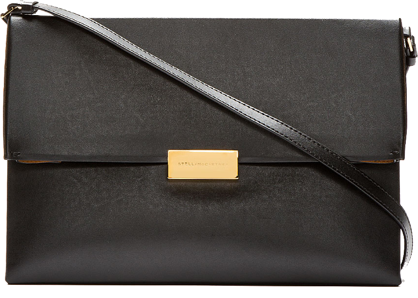 Stella McCartney Black Faux-leather envelope Shoulder Bag
