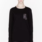 T By Alexander Wang Black Supima Leather Pocket t-shirt