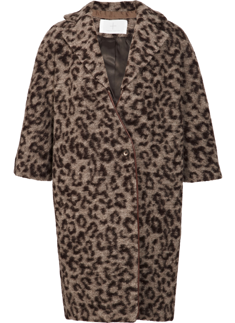 Thakoon Addition Leopard Printed Leather Collared Coat