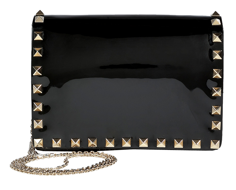 Valentino black Patent Leather Crossbody Bag